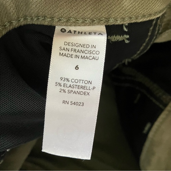 Athleta Flex Straight Olive Green Crop Capri Jeans size 6 - Picture 7 of 7